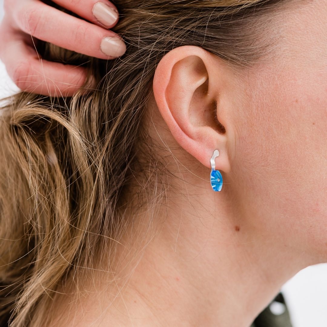 Handmade-to-Order Seaweed Stud Earrings - Denisa Piatti Jewellery